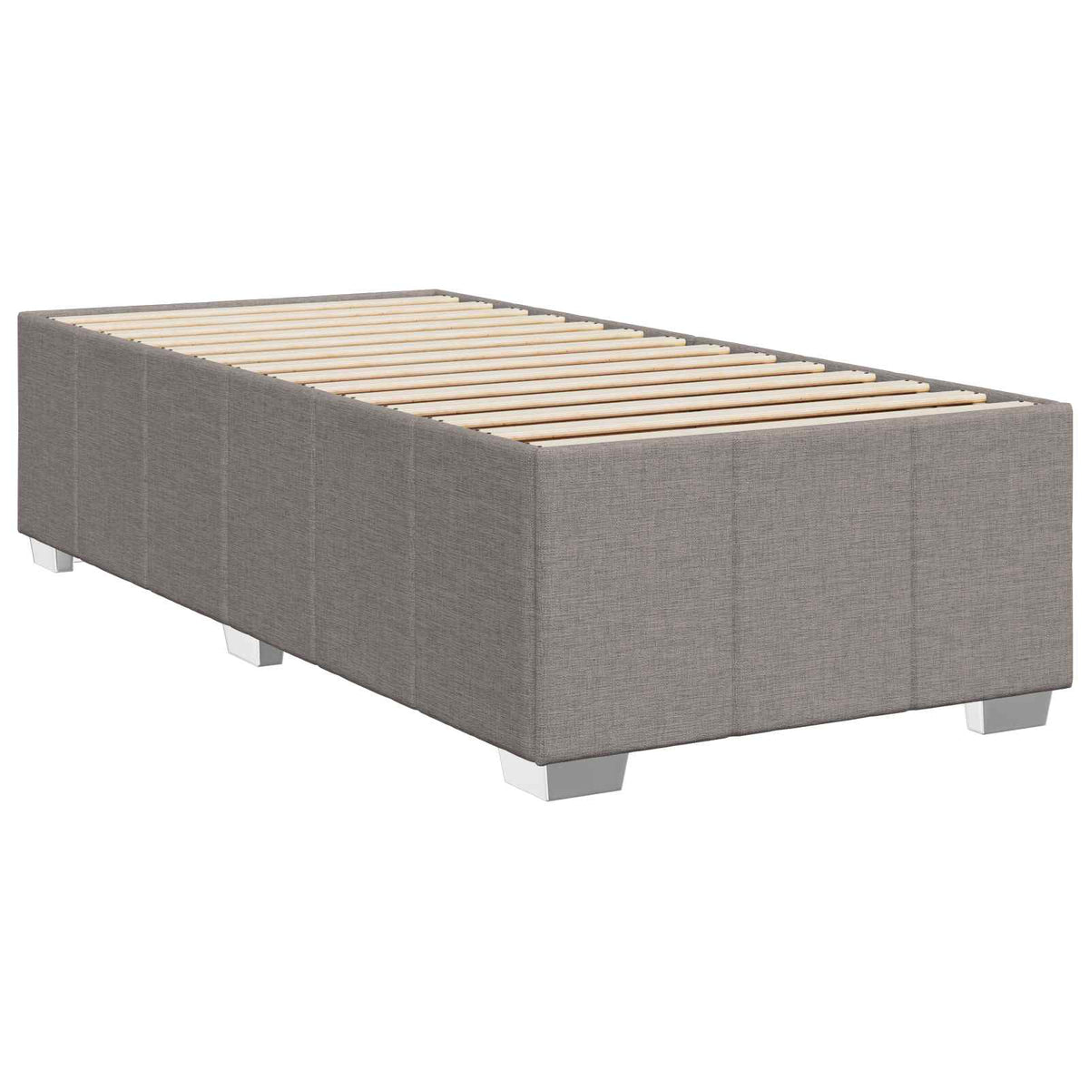 Postel Boxspring S Matrací S Čelo Taupe 90 X 200 Cm Textil