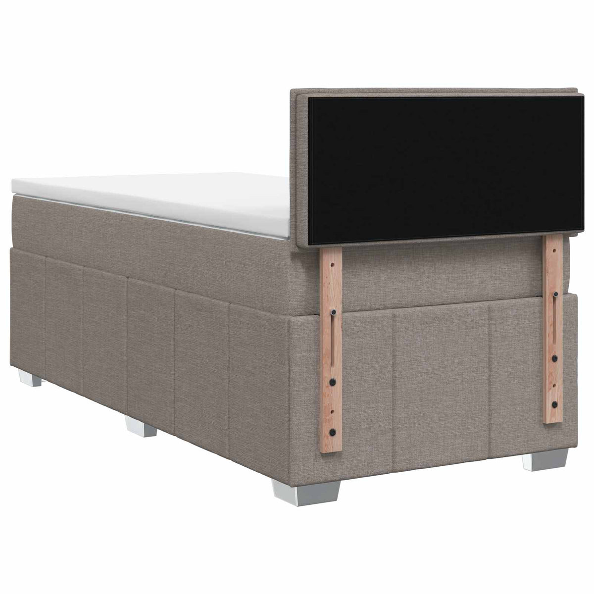 Postel Boxspring S Matrací S Čelo Taupe 90 X 200 Cm Textil