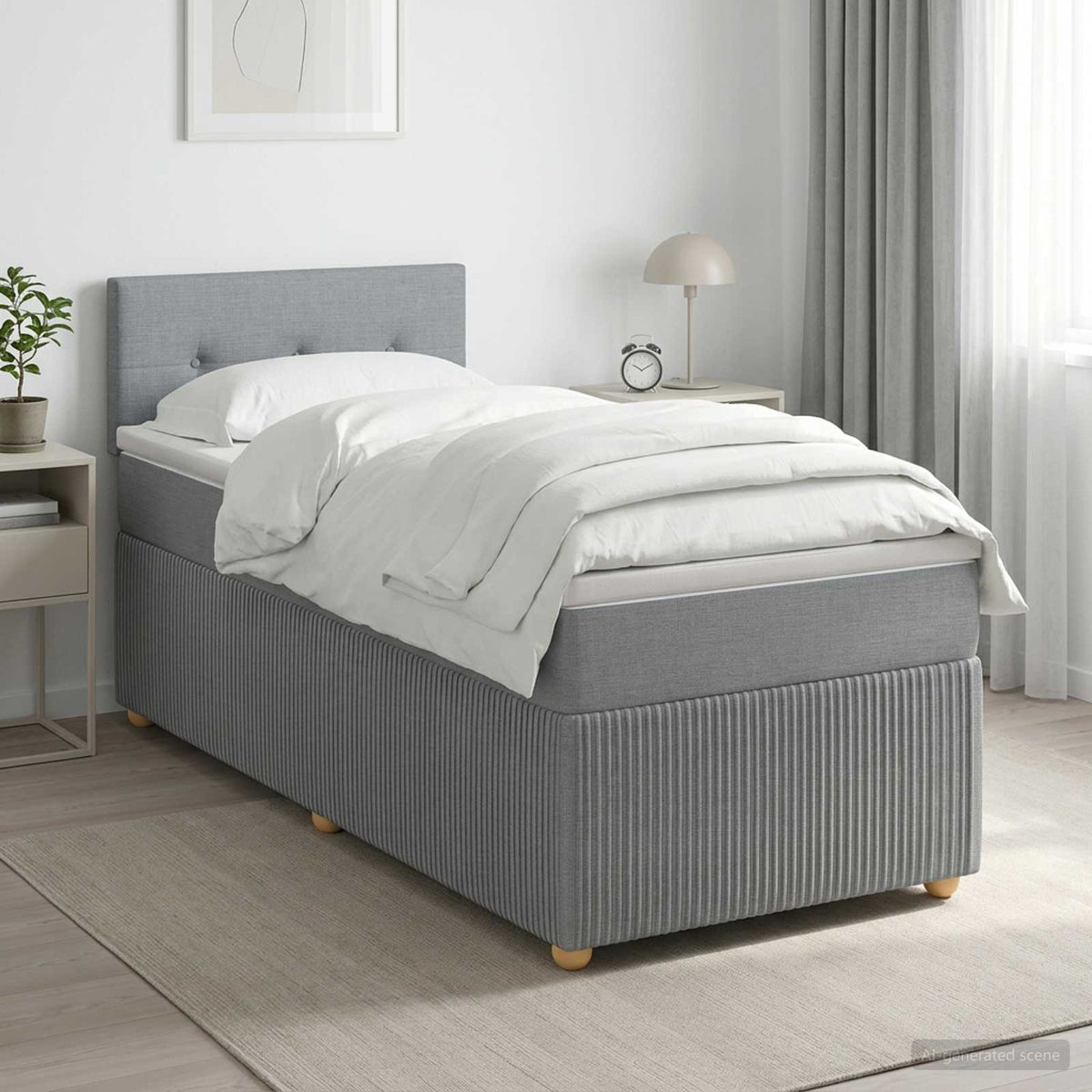 Postel Boxspring S Matrací 90 X 190 Cm Textil
