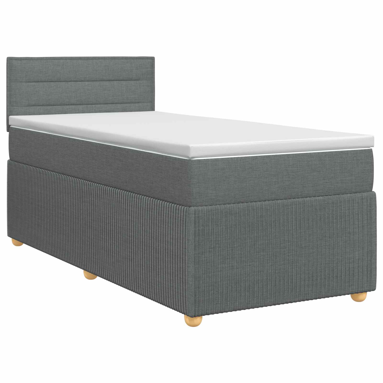 Postel Boxspring S Matrací S Čelo Tmavě Šedá 90 X 200 Cm Textil