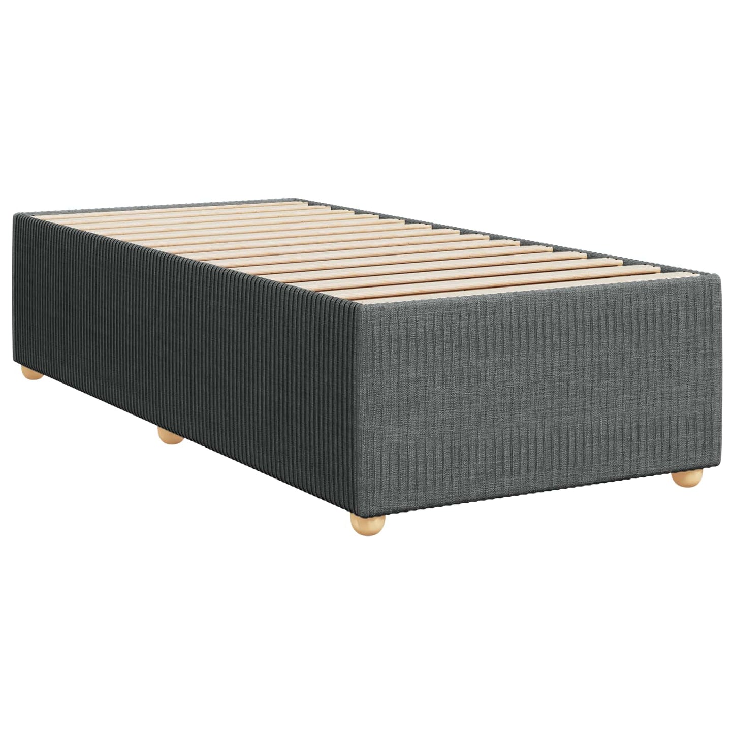 Postel Boxspring S Matrací S Čelo Tmavě Šedá 90 X 200 Cm Textil