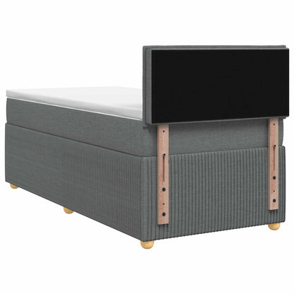 Postel Boxspring S Matrací S Čelo Tmavě Šedá 90 X 200 Cm Textil