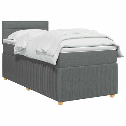 Postel Boxspring S Matrací S Čelo Tmavě Šedá 90 X 200 Cm Textil