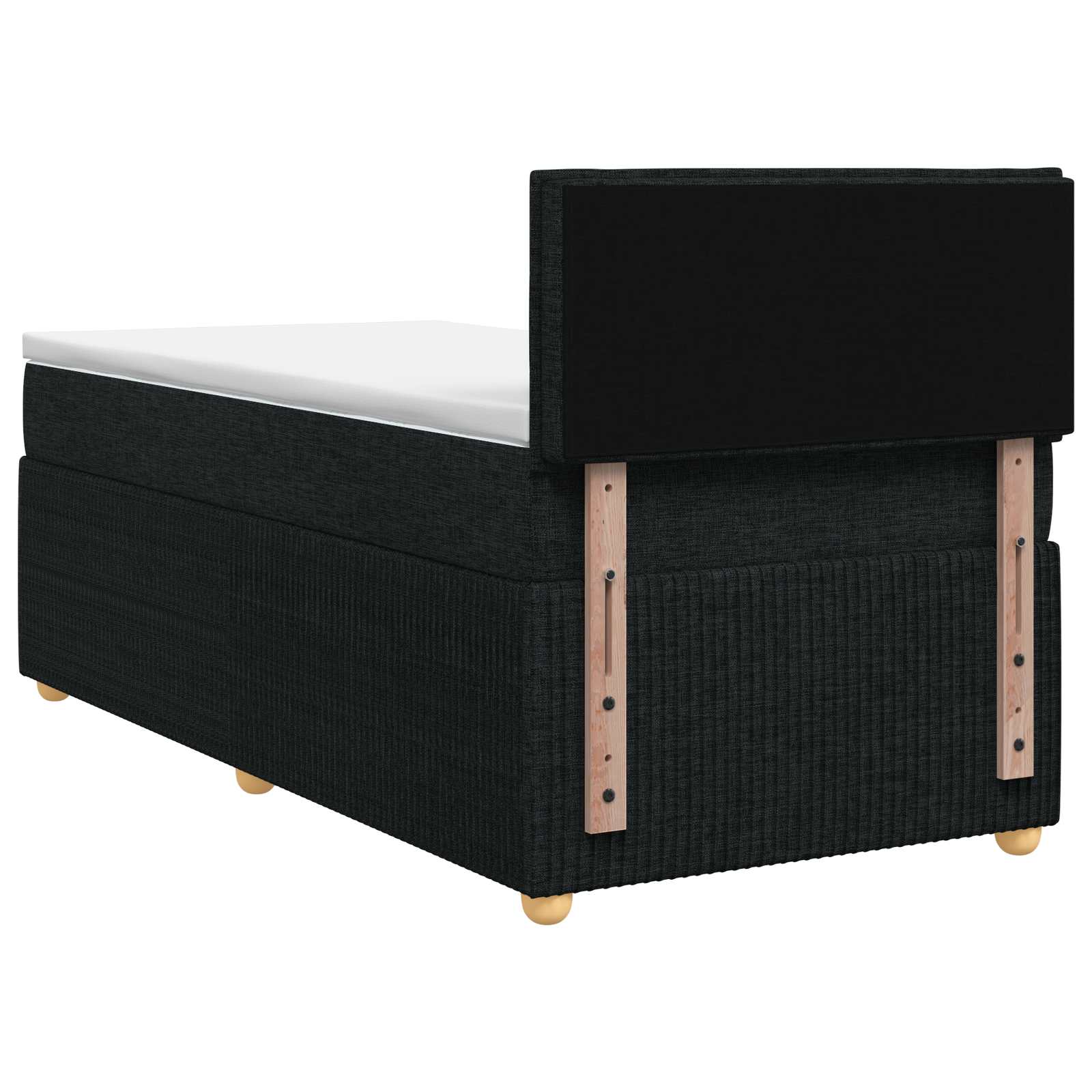 Postel Boxspring S Matrací S Čelo Černá 90 X 200 Cm Textil