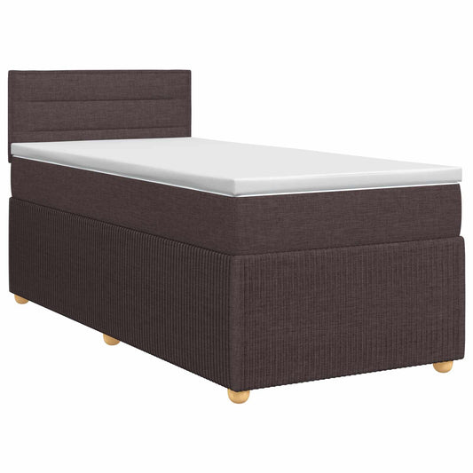 Postel Boxspring S Matrací Tmavě Hnědá 90 X 200 Cm Textil
