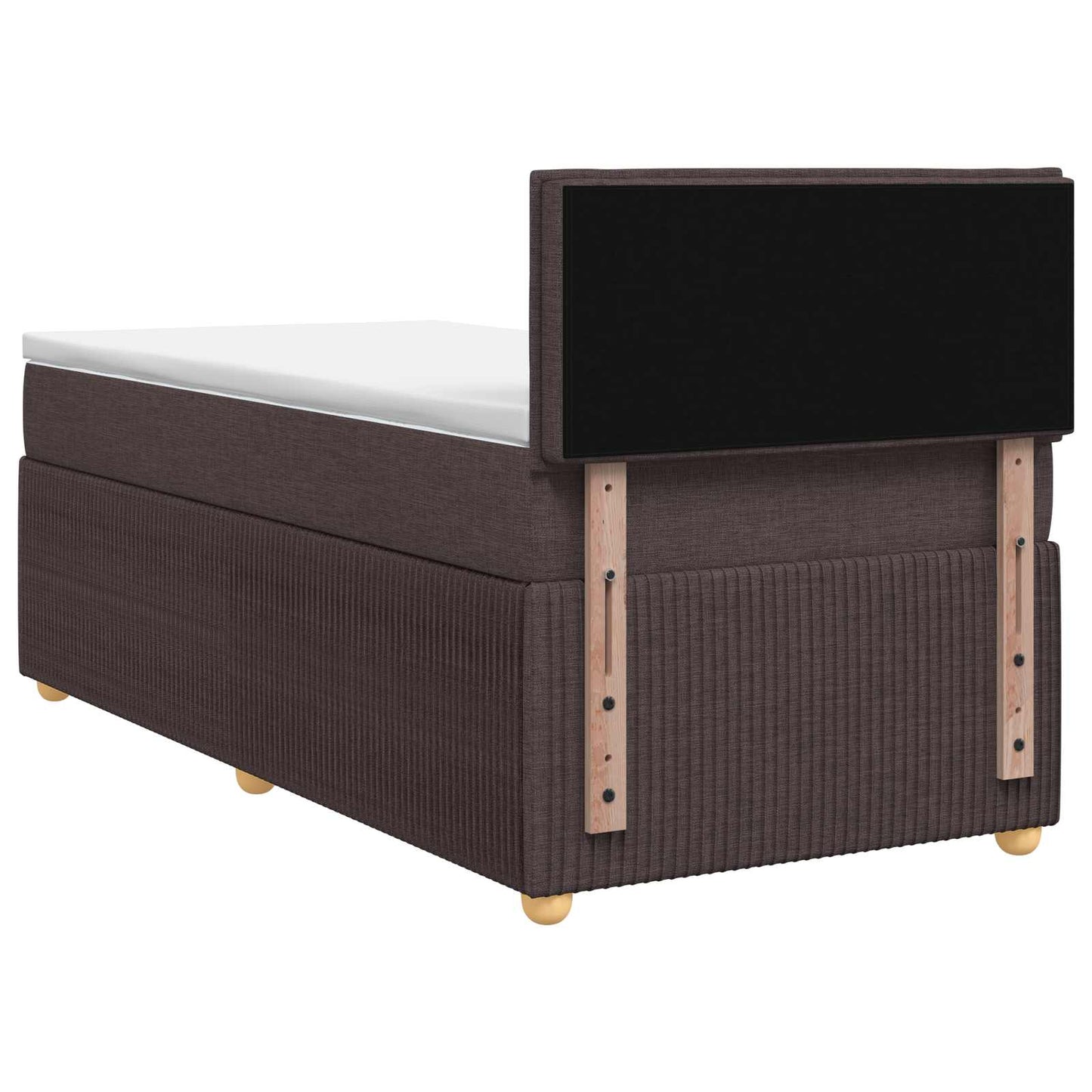 Postel Boxspring S Matrací Tmavě Hnědá 90 X 200 Cm Textil