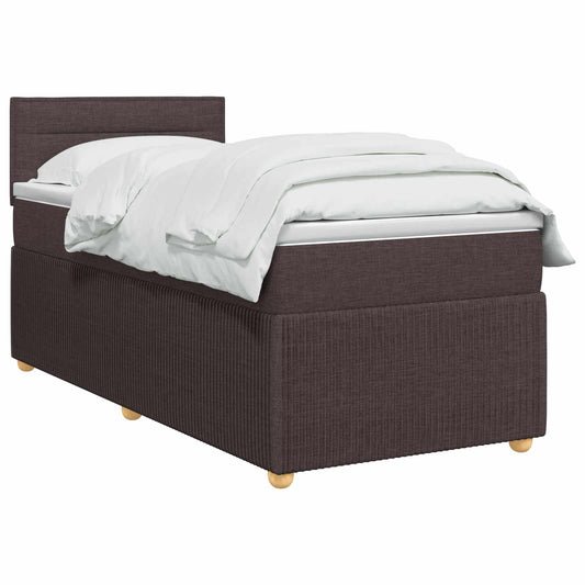 Postel Boxspring S Matrací Tmavě Hnědá 90 X 200 Cm Textil