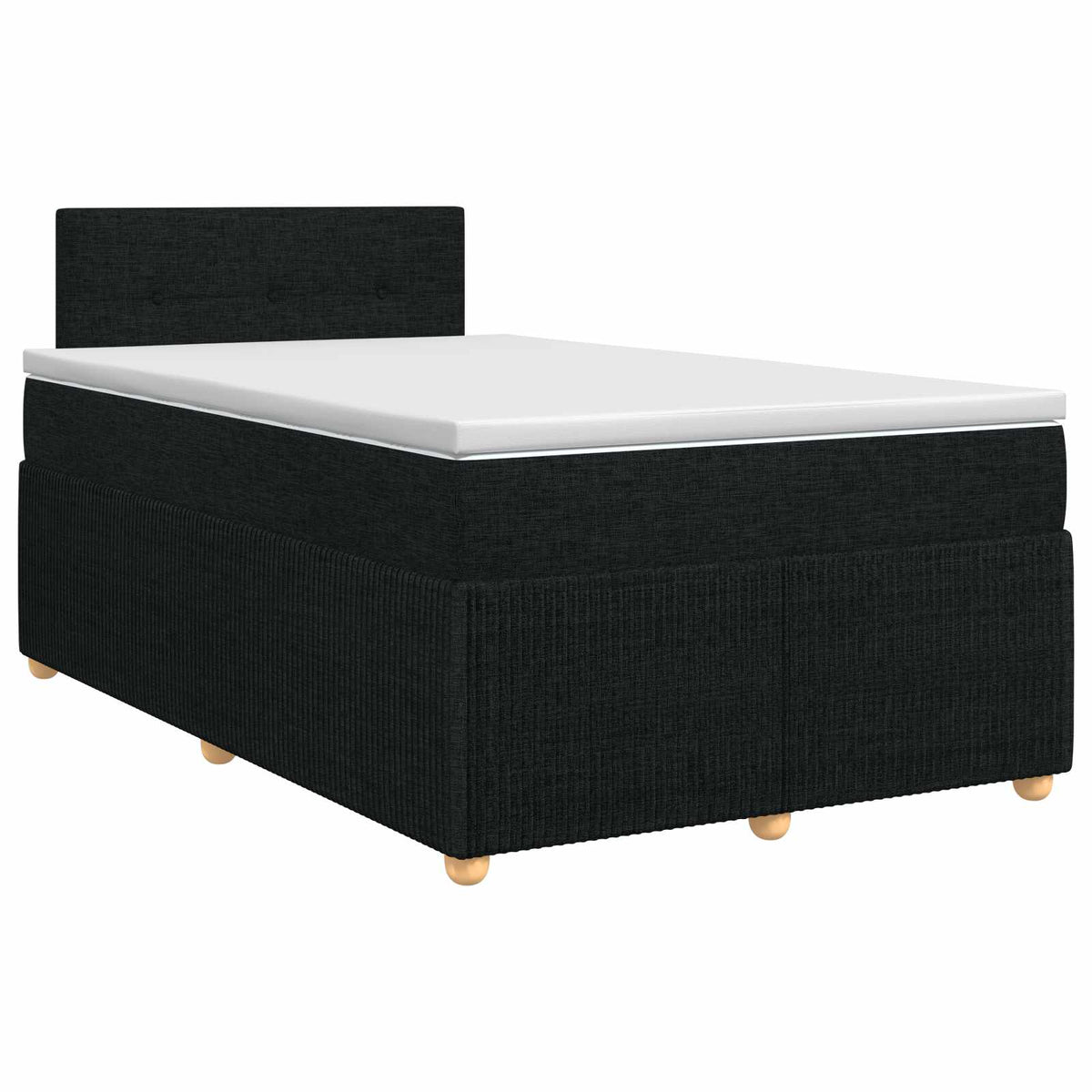 Postel Boxspring S Matrací S Čelo Černá 120 X 200 Cm Textil