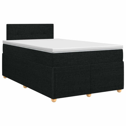Postel Boxspring S Matrací S Čelo Černá 120 X 200 Cm Textil
