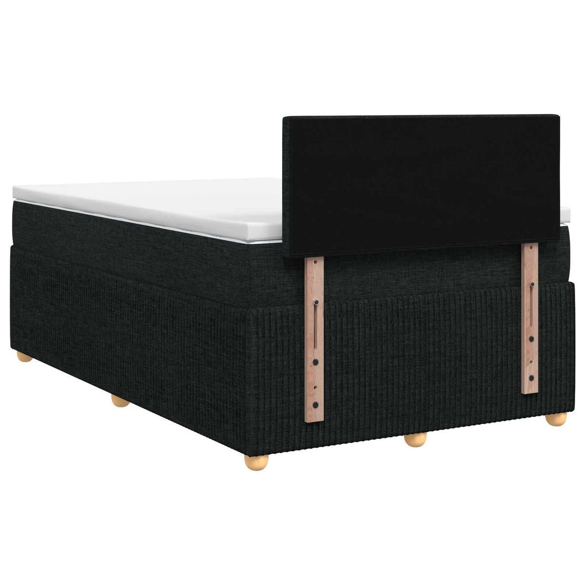 Postel Boxspring S Matrací S Čelo Černá 120 X 200 Cm Textil