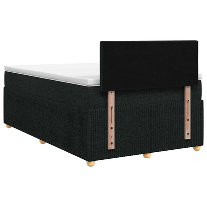 Postel Boxspring S Matrací S Čelo Černá 120 X 200 Cm Textil