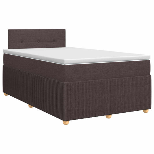 Postel Boxspring S Matrací Tmavě Hnědá 120 X 200 Cm Textil
