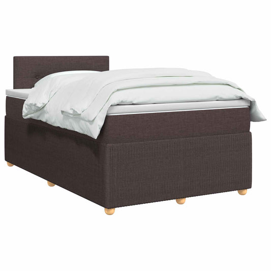 Postel Boxspring S Matrací Tmavě Hnědá 120 X 200 Cm Textil