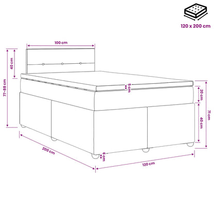 Postel Boxspring S Matrací Tmavě Hnědá 120 X 200 Cm Textil