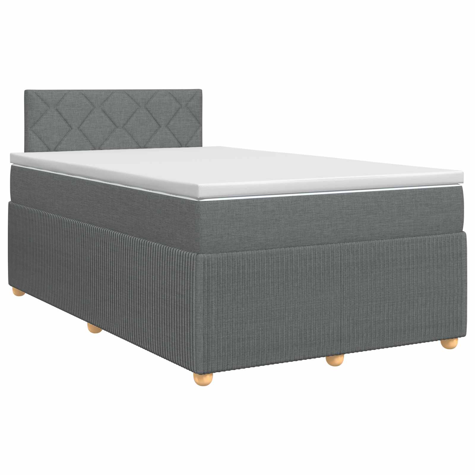 Postel Boxspring S Matrací Tmavě Šedá 120 X 200 Cm Textil