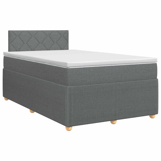 Postel Boxspring S Matrací Tmavě Šedá 120 X 200 Cm Textil