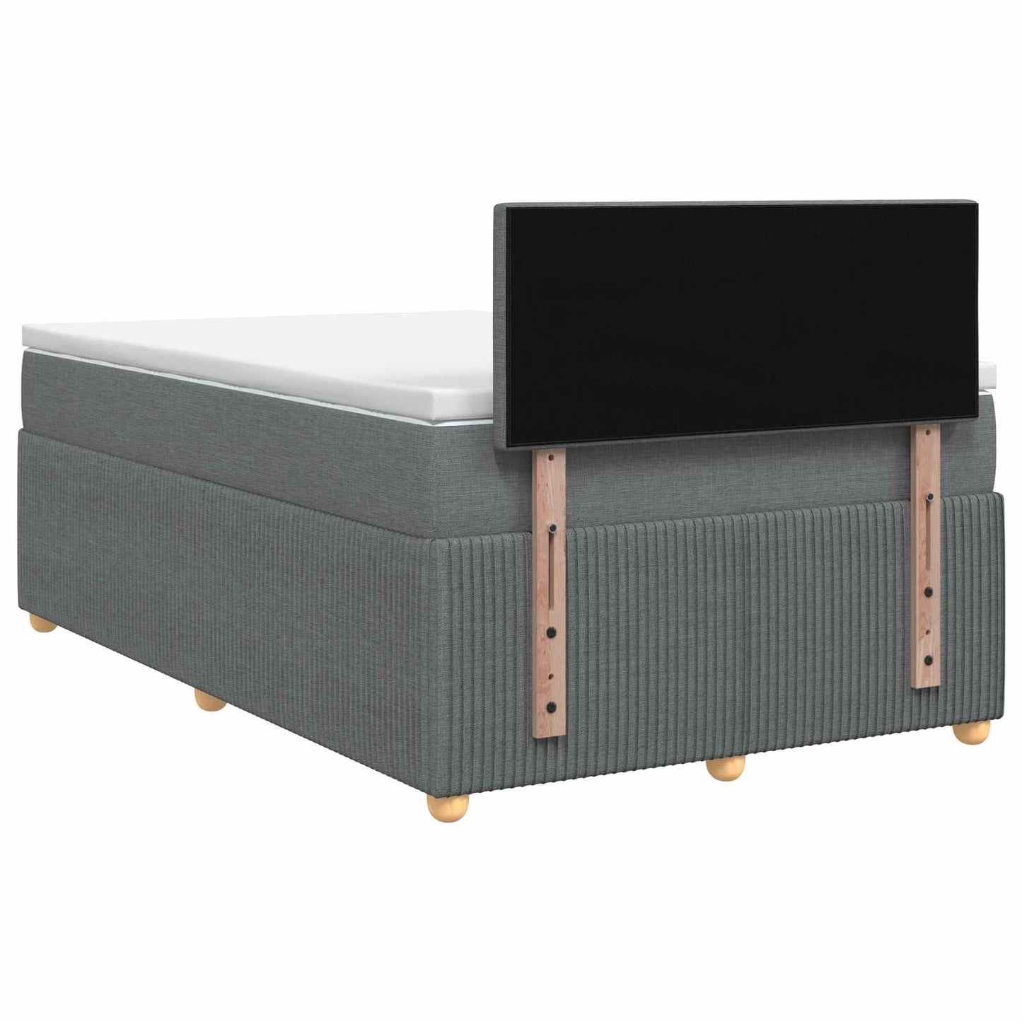 Postel Boxspring S Matrací Tmavě Šedá 120 X 200 Cm Textil