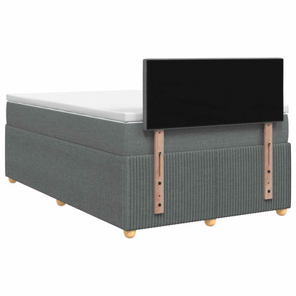 Postel Boxspring S Matrací Tmavě Šedá 120 X 200 Cm Textil