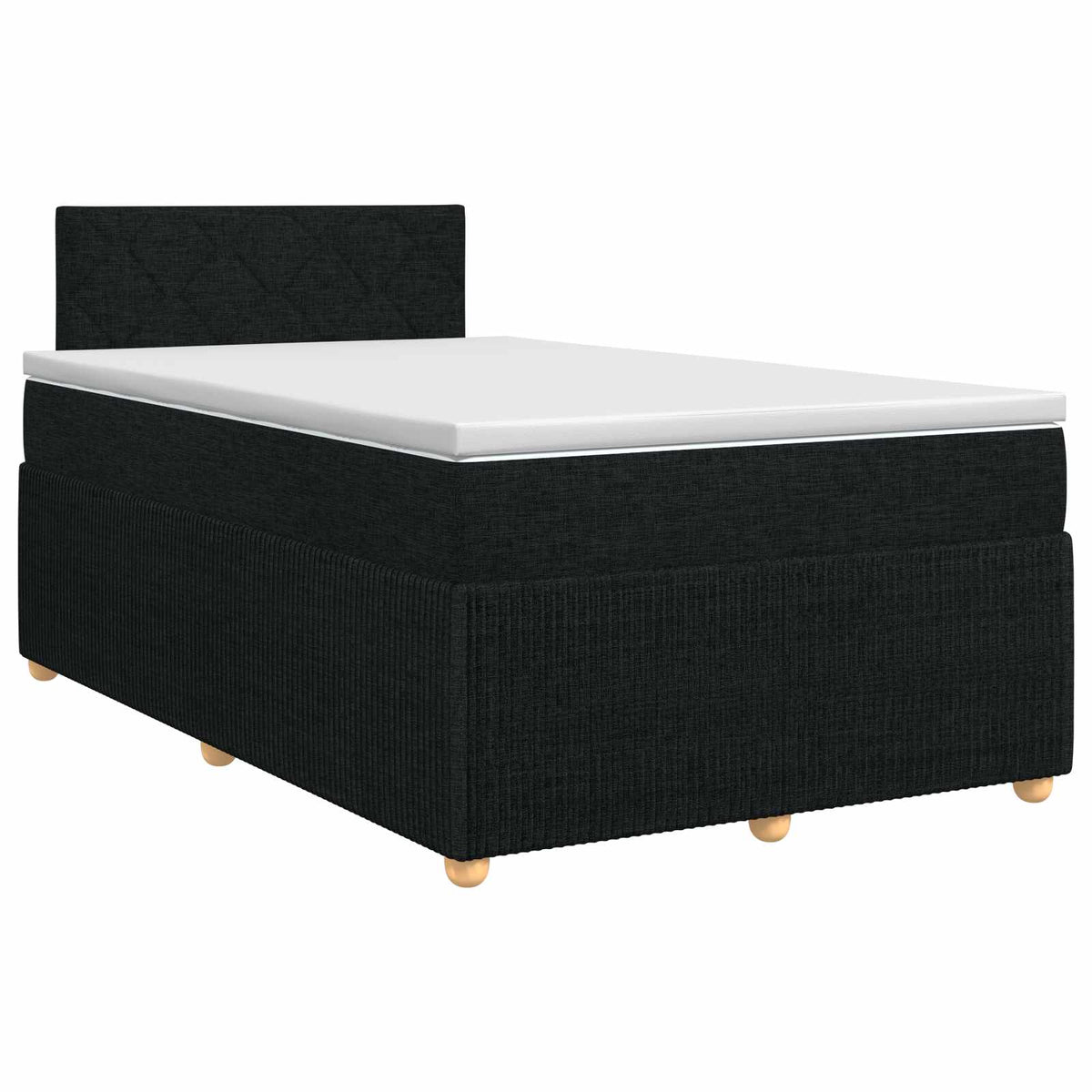 Postel Boxspring S Matrací S Čelo Černá 120 X 200 Cm Textil