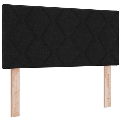 Postel Boxspring S Matrací S Čelo Černá 120 X 200 Cm Textil