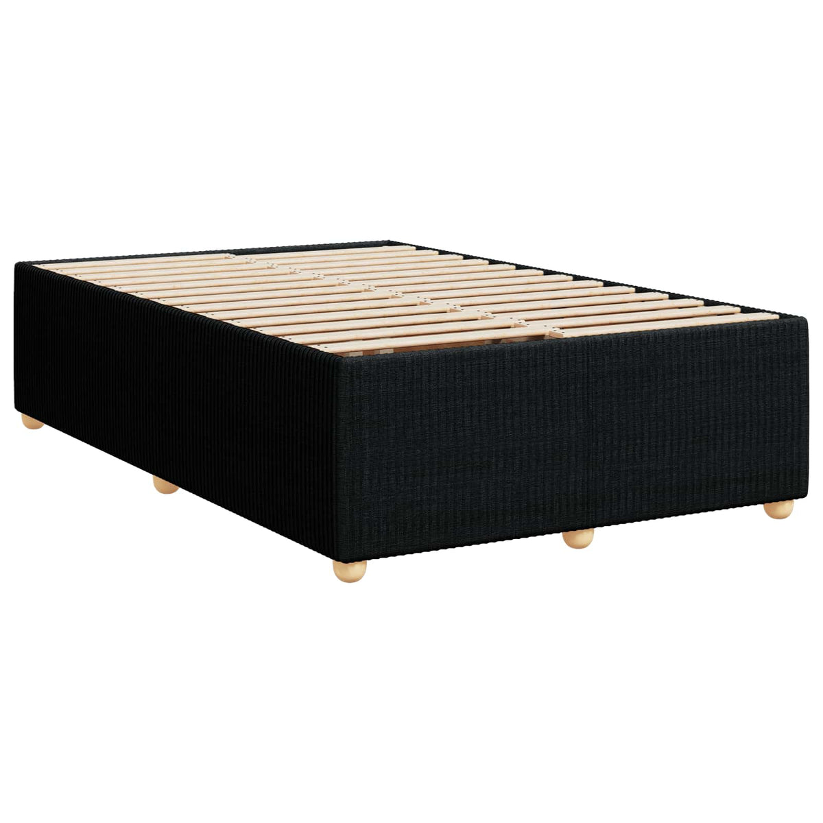 Postel Boxspring S Matrací S Čelo Černá 120 X 200 Cm Textil