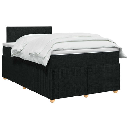 Postel Boxspring S Matrací S Čelo Černá 120 X 200 Cm Textil