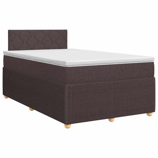 Postel Boxspring S Matrací Tmavě Hnědá 120 X 200 Cm Textil