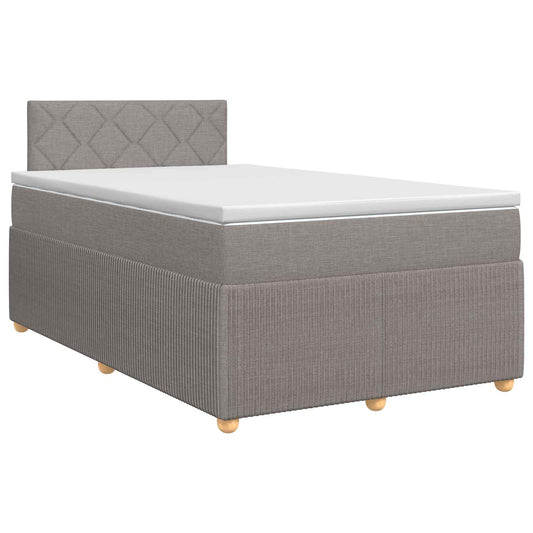 Postel Boxspring S Matrací S Čelo Taupe 120 X 200 Cm Textil