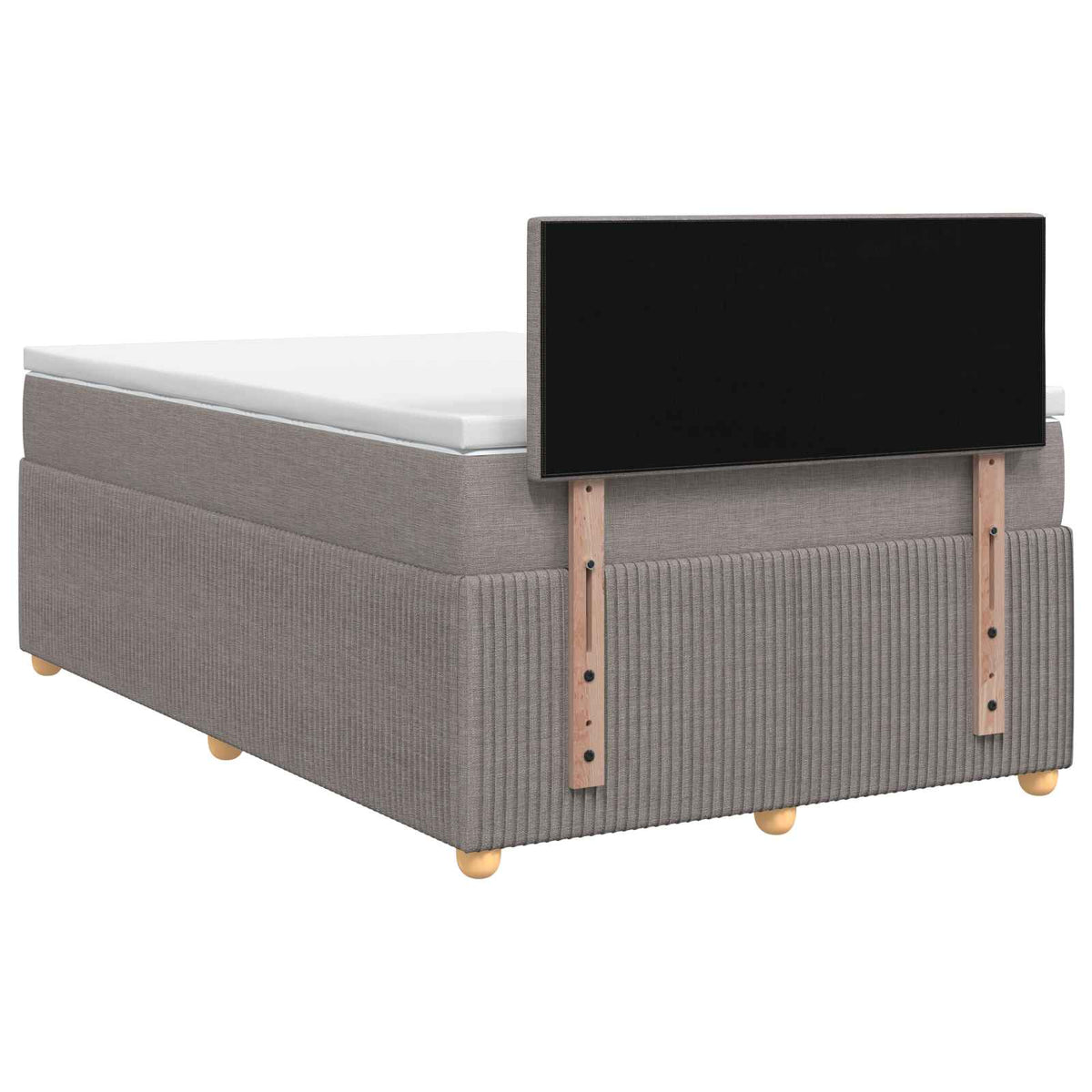 Postel Boxspring S Matrací S Čelo Taupe 120 X 200 Cm Textil