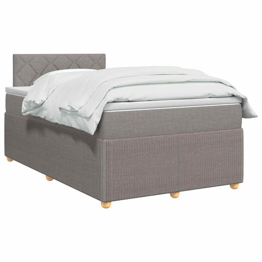Postel Boxspring S Matrací S Čelo Taupe 120 X 200 Cm Textil
