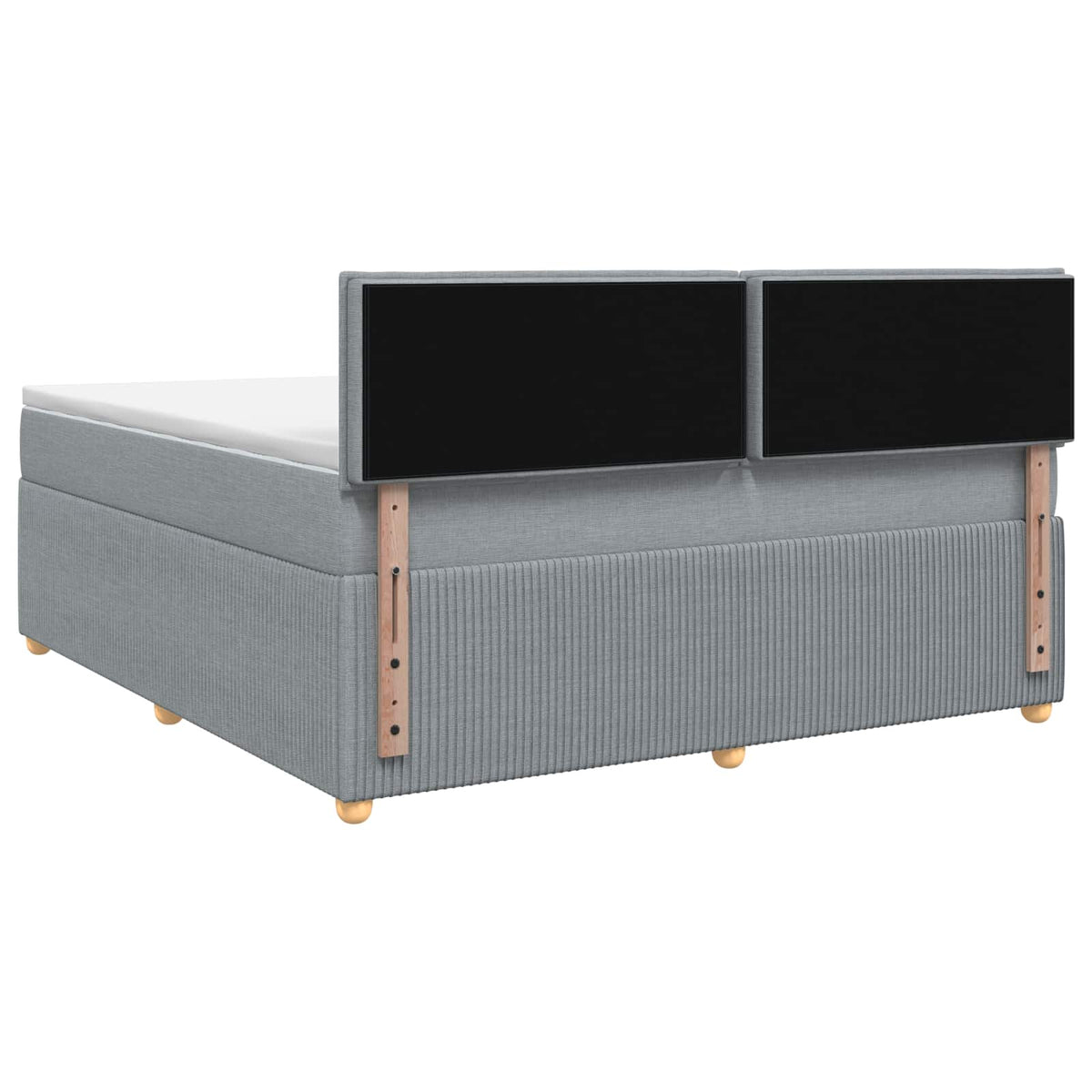 Postel Boxspring S Matrací Světle Šedá 140 X 190 Cm Textil