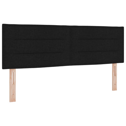 Postel Boxspring S Matrací S Čelo Černá 140 X 190 Cm Textil