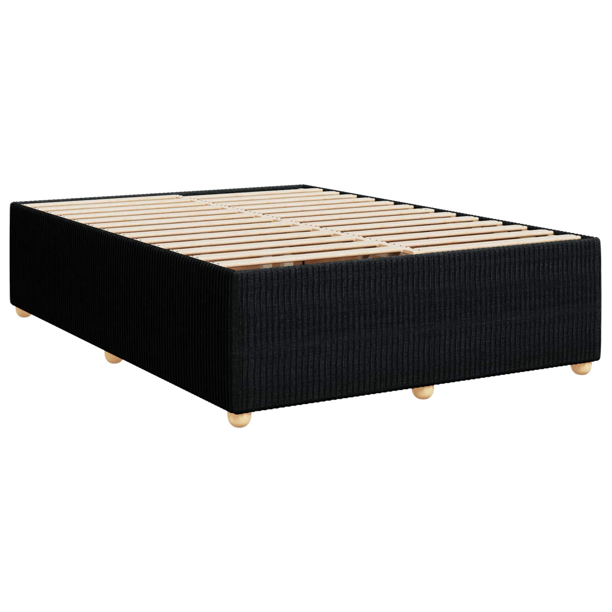 Postel Boxspring S Matrací S Čelo Černá 140 X 190 Cm Textil