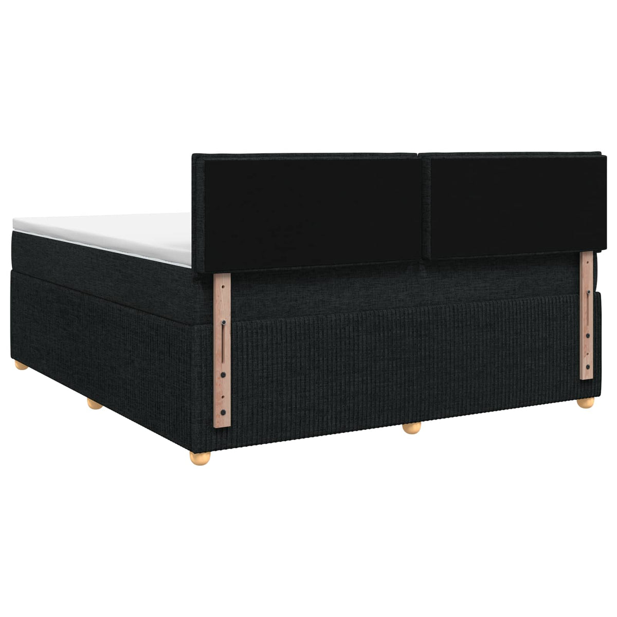 Postel Boxspring S Matrací S Čelo Černá 140 X 190 Cm Textil