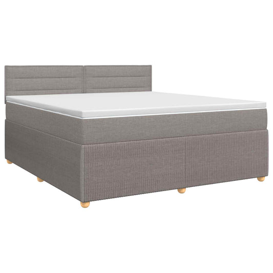 Postel Boxspring S Matrací S Čelo Taupe 140 X 190 Cm Textil