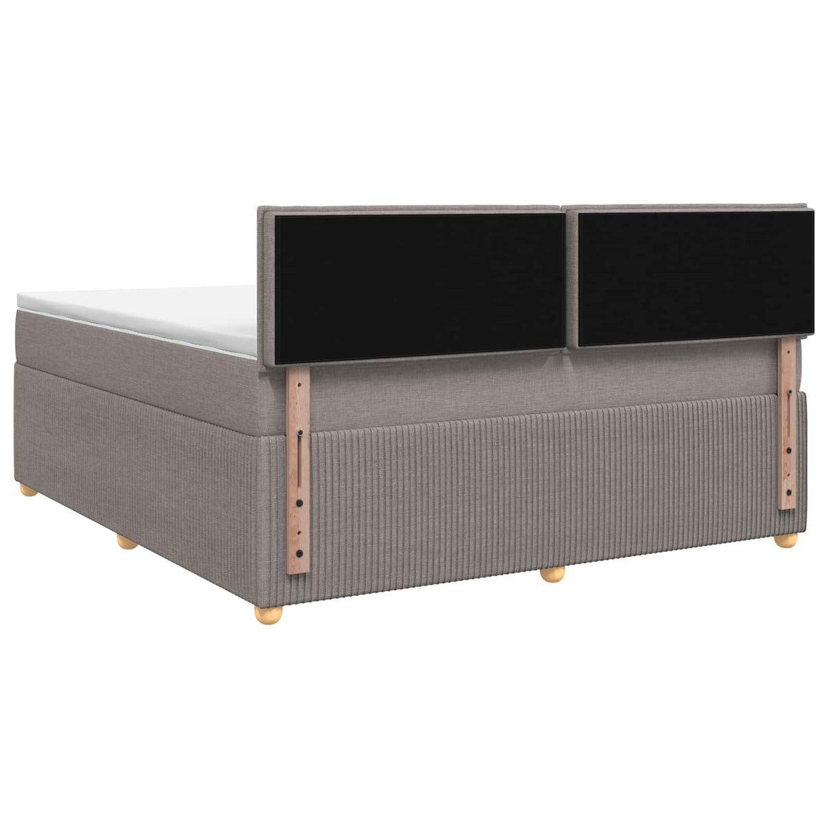 Postel Boxspring S Matrací S Čelo Taupe 140 X 190 Cm Textil