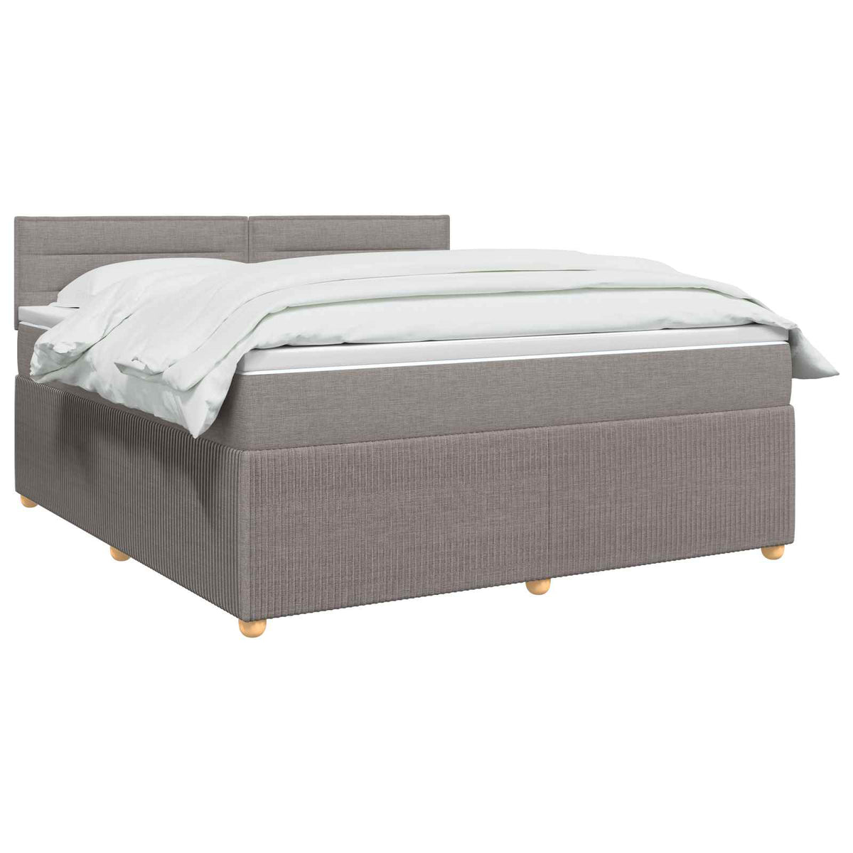 Postel Boxspring S Matrací S Čelo Taupe 140 X 190 Cm Textil