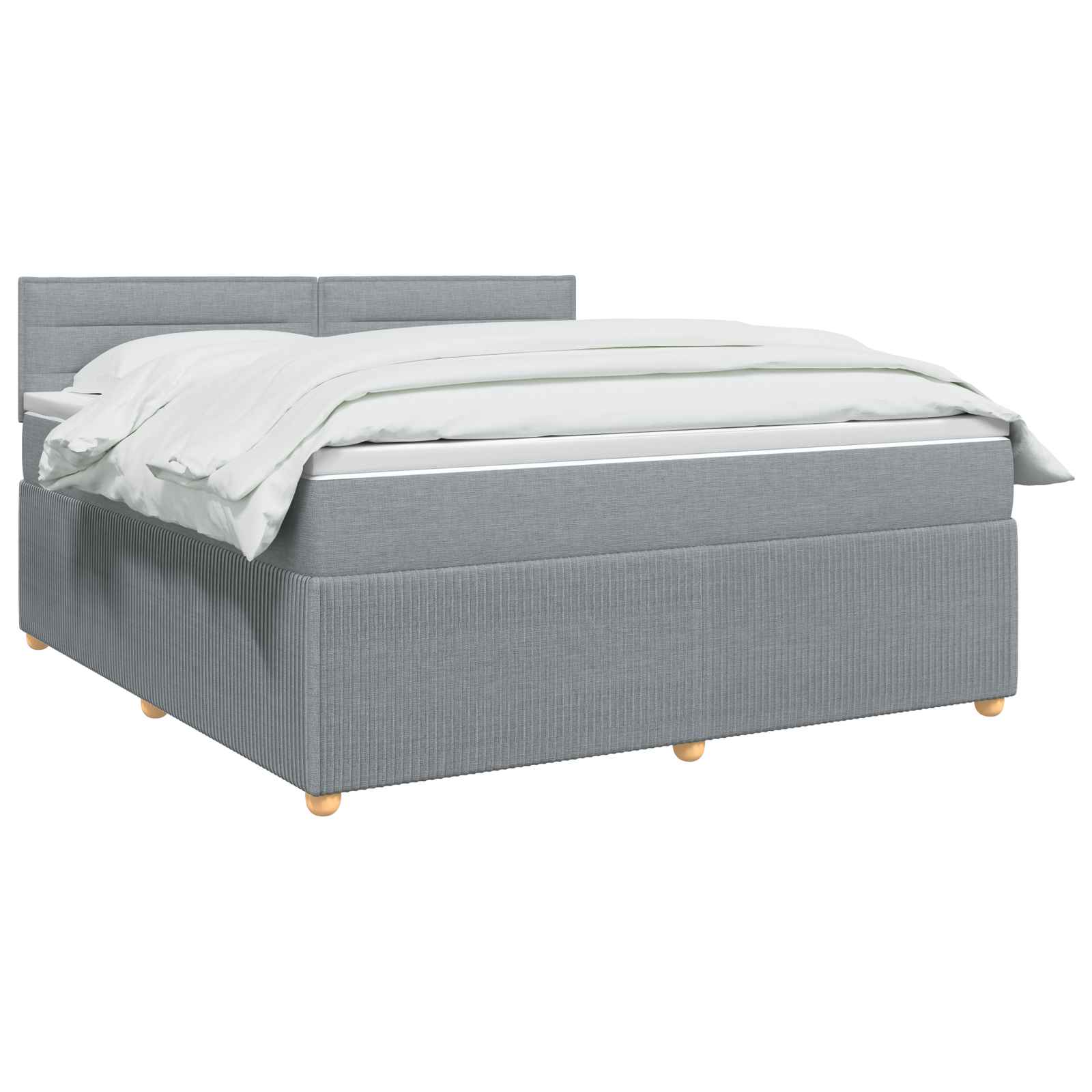 Postel Boxspring S Matrací Světle Šedá 140 X 200 Cm Textil
