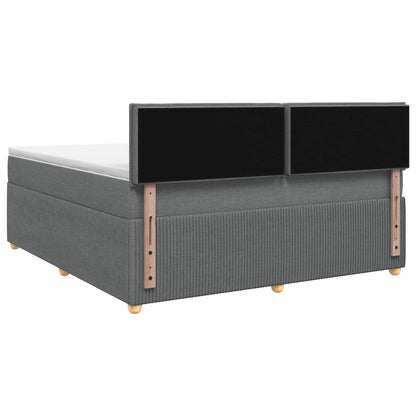 Postel Boxspring S Matrací Tmavě Šedá 140 X 200 Cm Textil
