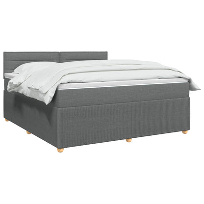 Postel Boxspring S Matrací Tmavě Šedá 140 X 200 Cm Textil