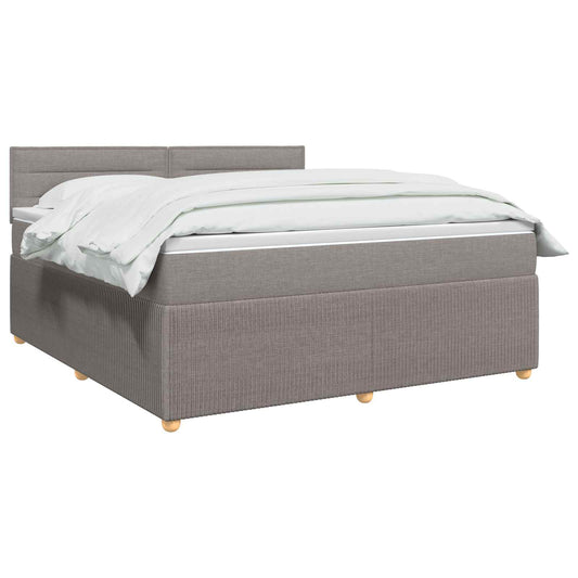Postel Boxspring S Matrací S Čelo Taupe 140 X 200 Cm Textil