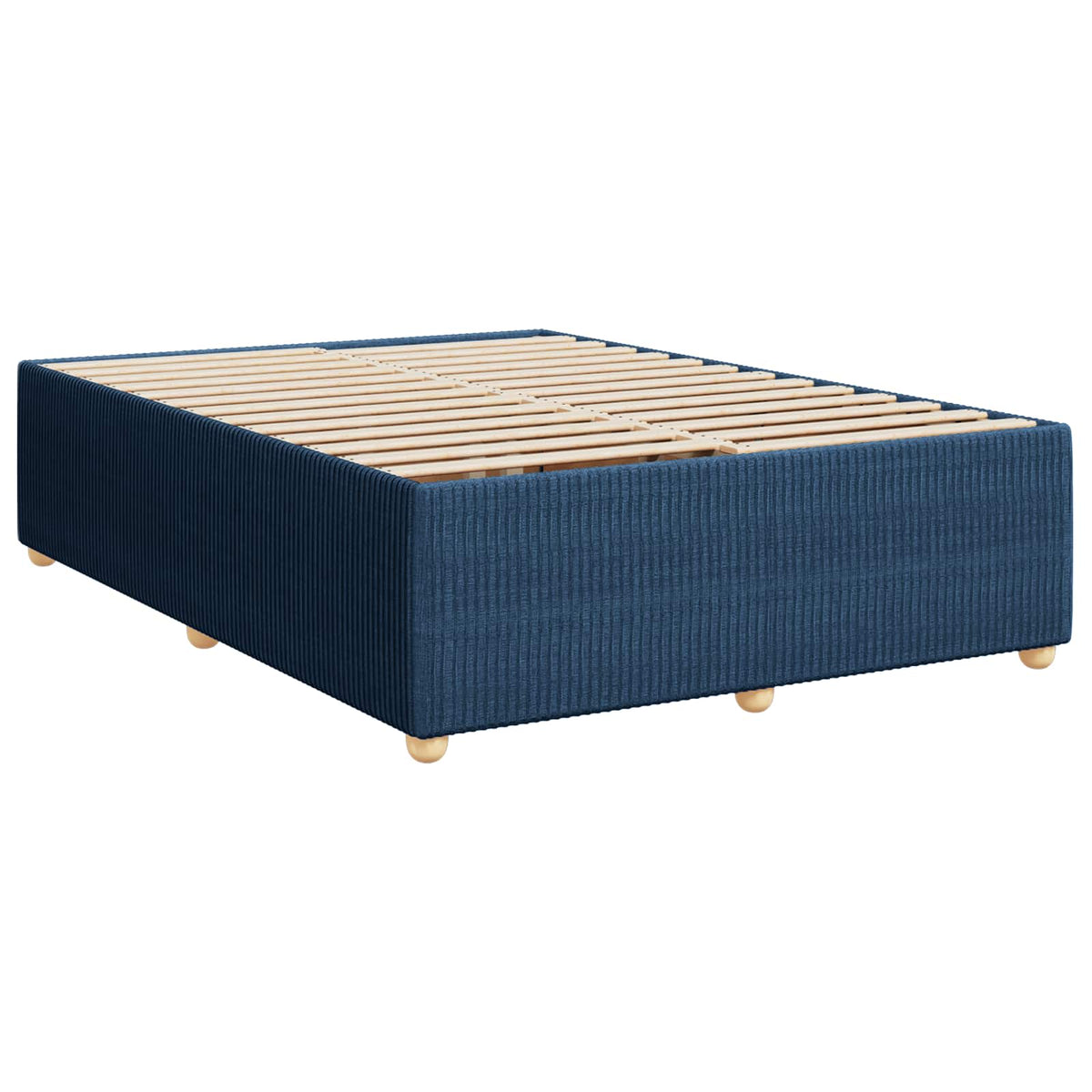 Postel Boxspring S Matrací S Čelo Modrá 140 X 200 Cm Textil