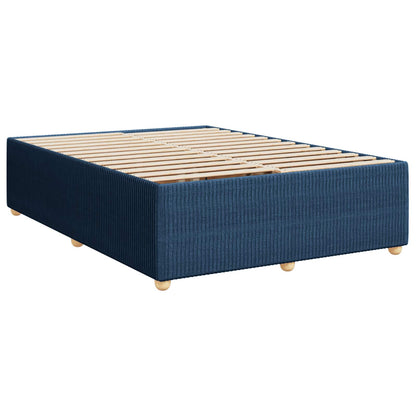 Postel Boxspring S Matrací S Čelo Modrá 140 X 200 Cm Textil