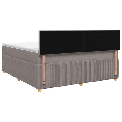 Postel Boxspring S Matrací S Čelo Taupe 140 X 200 Cm Textil