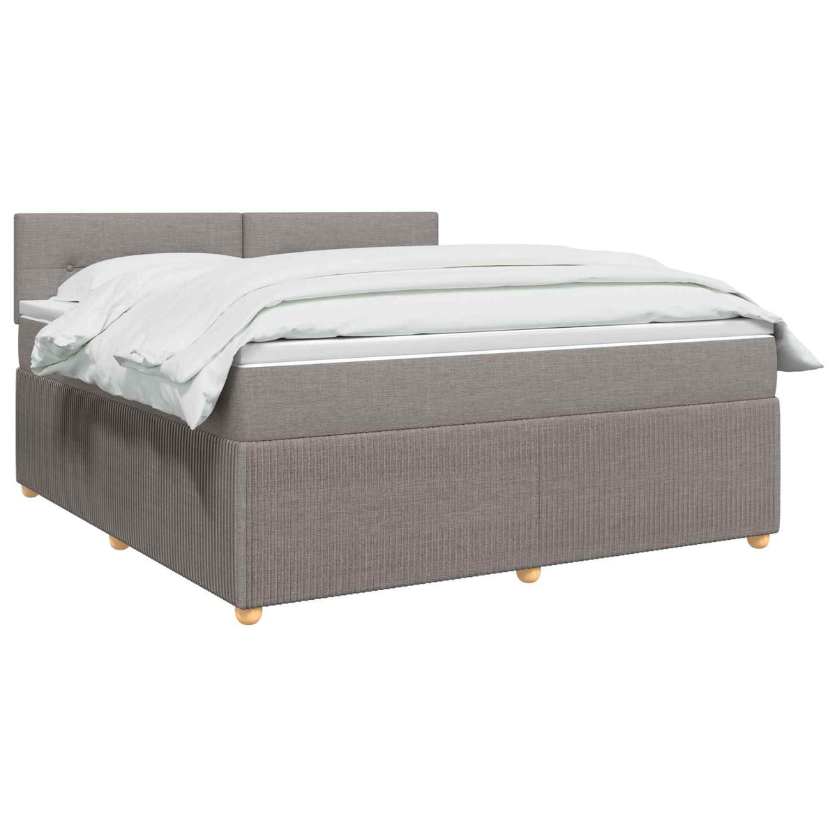 Postel Boxspring S Matrací S Čelo Taupe 140 X 200 Cm Textil