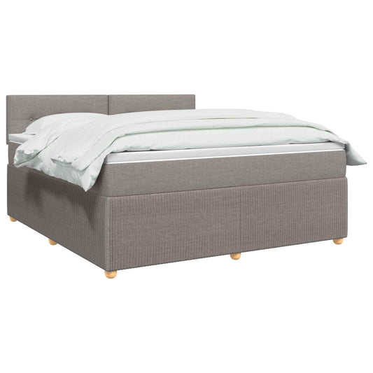 Postel Boxspring S Matrací S Čelo Taupe 140 X 200 Cm Textil