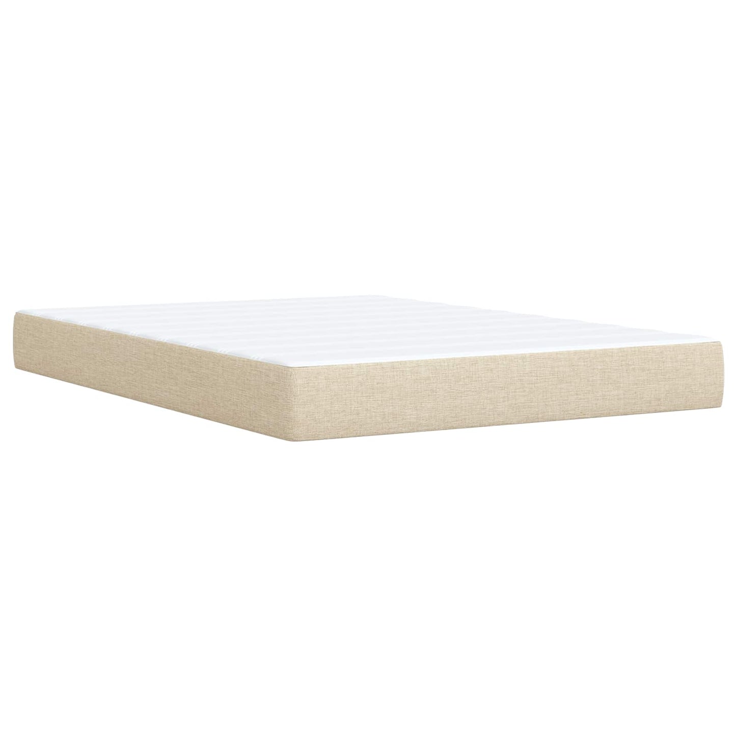 Postel Boxspring S Matrací S Čelo Krémová 140 X 200 Cm Textil