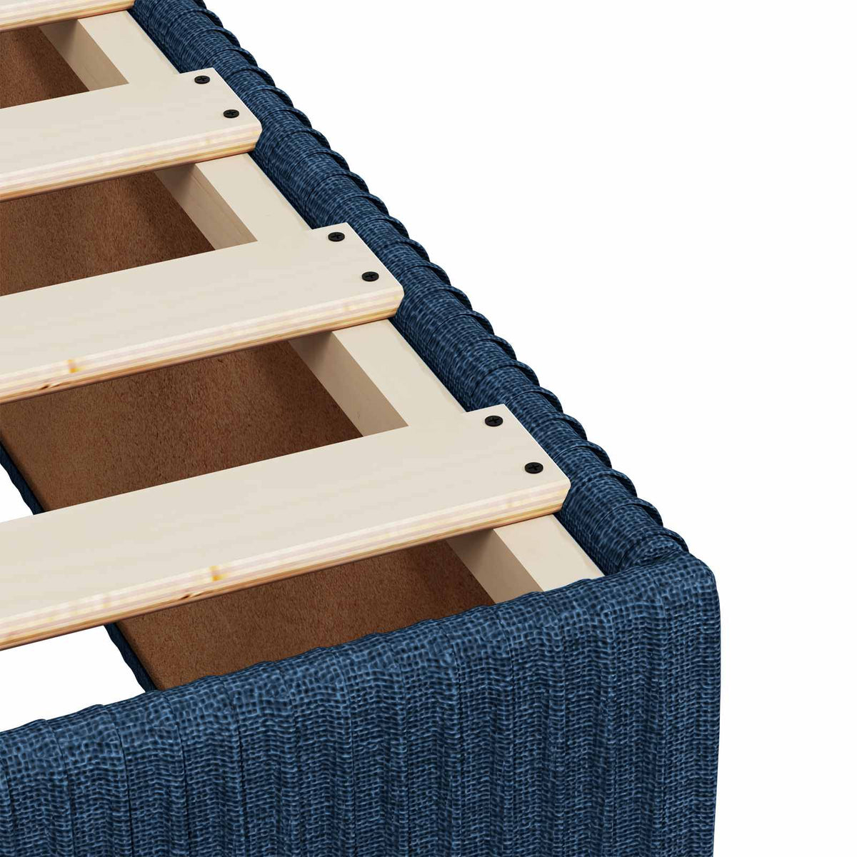 Postel Boxspring S Matrací S Čelo Modrá 140 X 200 Cm Textil