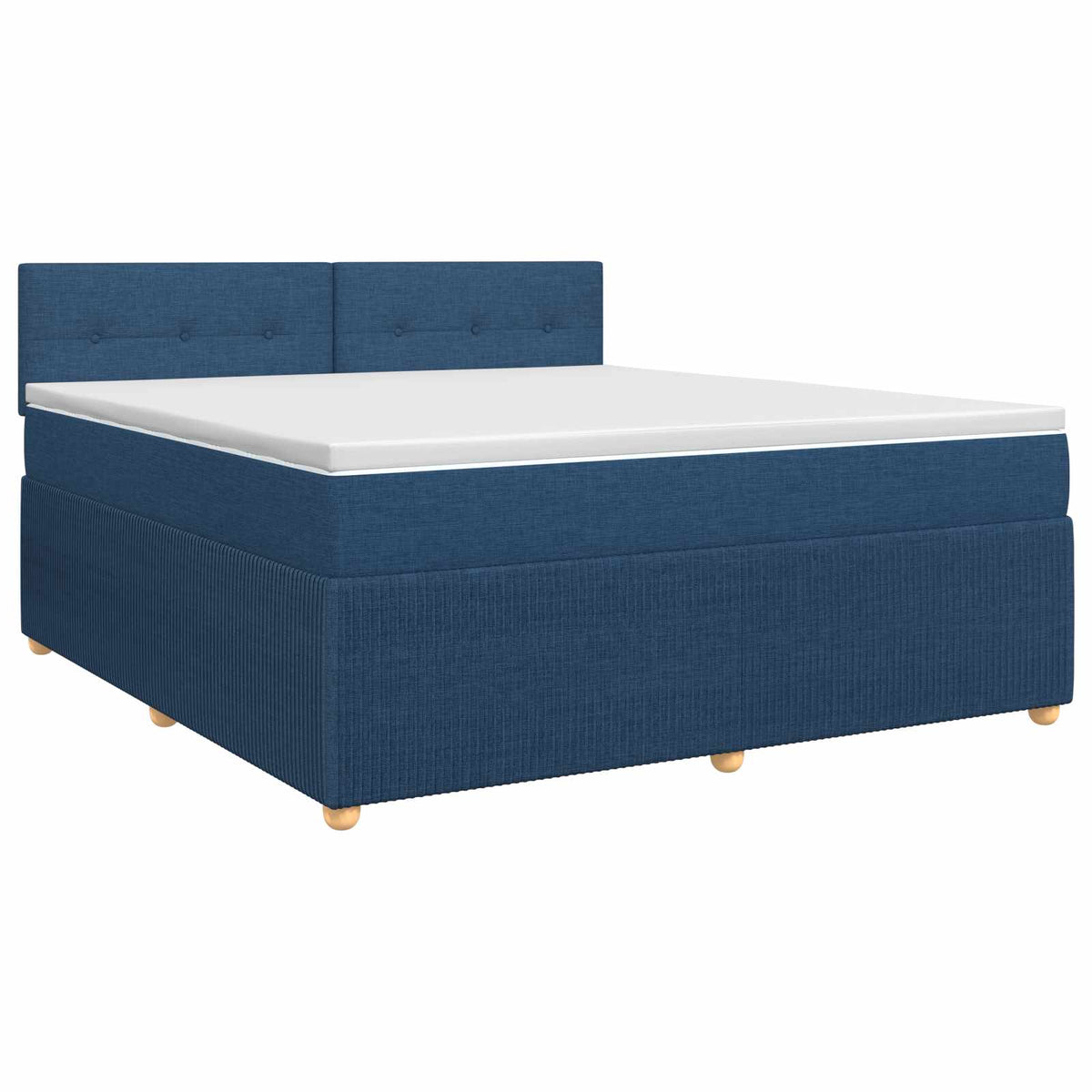 Postel Boxspring S Matrací S Čelo Modrá 140 X 200 Cm Textil