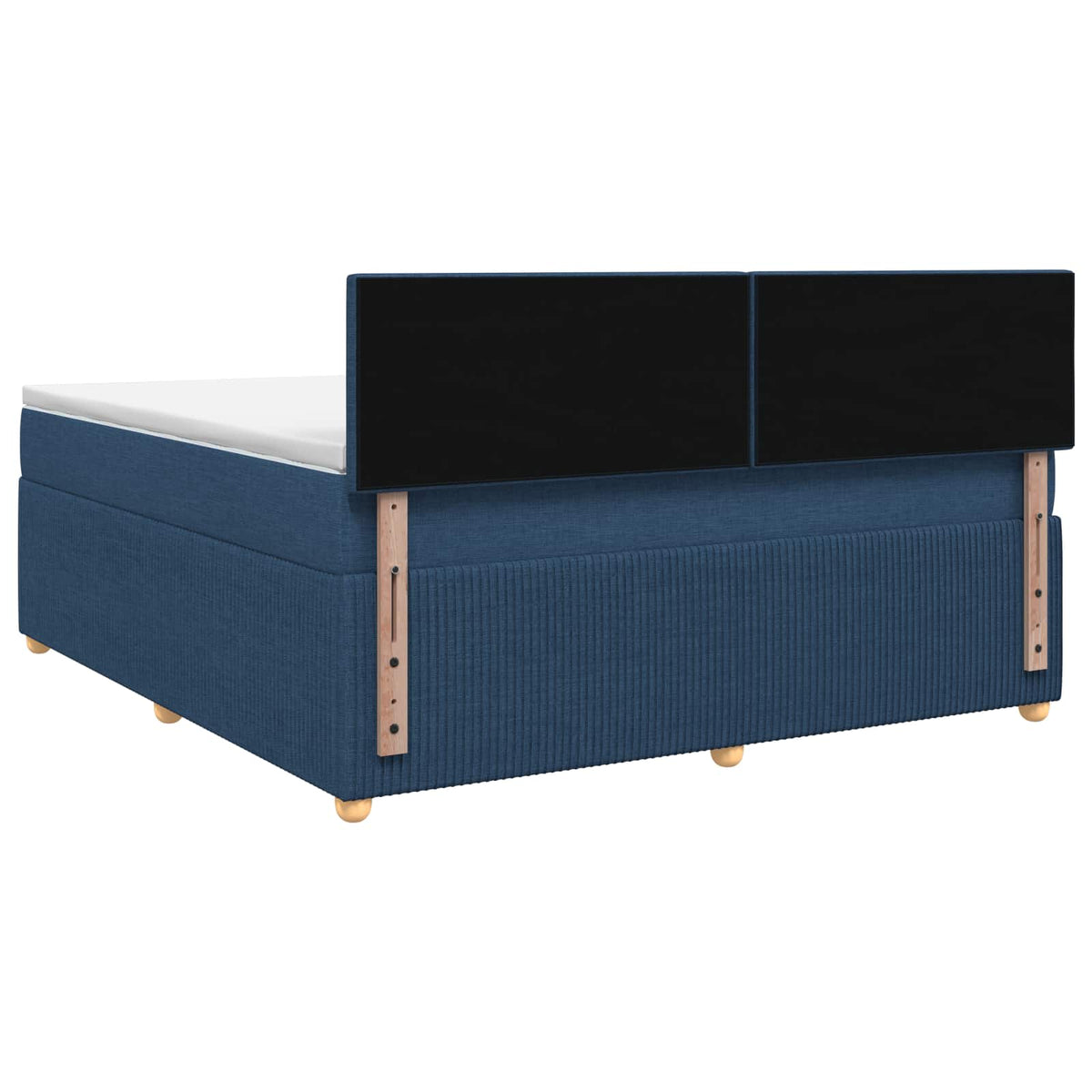 Postel Boxspring S Matrací S Čelo Modrá 140 X 200 Cm Textil